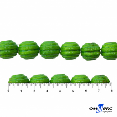 0309-Бусины деревянные "ОмТекс", 16 мм, упак.50+/-3шт, цв.019-зеленый - купить в Омске. Цена: 62.22 руб.