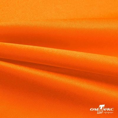Поли креп-сатин 15-1263, 125 (+/-5) гр/м2, шир.150см, цвет оранжевый - купить в Омске. Цена 155.57 руб.
