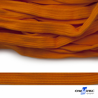 Шнур плетеный (плоский) d-12 мм, (уп.90+/-1м), 100% полиэстер, цв.267 - оранжевый - купить в Омске. Цена: 8.62 руб.