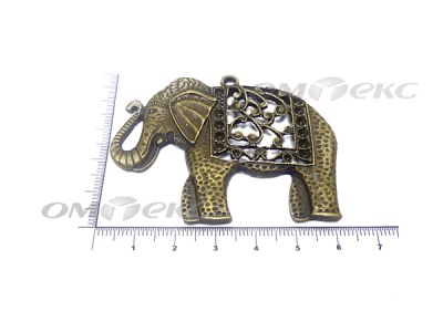 Декоративный элемент для творчества из металла "Слон"  - купить в Омске. Цена: 26.66 руб.