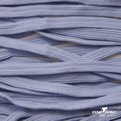 Шнур плетеный (плоский) d-12 мм, (уп.90+/-1м), 100% полиэстер, цв.259 - голубой - купить в Омске. Цена: 8.62 руб.