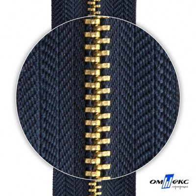Молнии джинсовые металл т-4, 18 см латунь (YG), цв.- джинсовый синий (560) - купить в Омске. Цена: 21.57 руб.