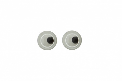 Глазки для игрушек, круглые, с бегающими зрачками, 3 мм/упак.100+/-5 шт, цв. -черно-белые - купить в Омске. Цена: 25.40 руб.