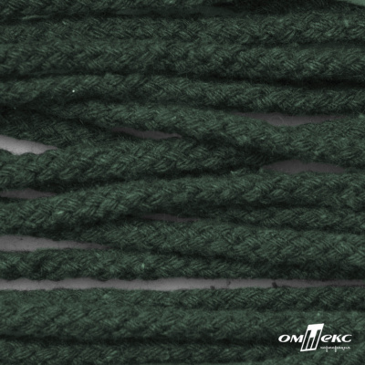 Шнур плетеный d-6 мм, 70% хлопок 30% полиэстер, уп.90+/-1 м, цв.1083-тём.зелёный - купить в Омске. Цена: 588 руб.