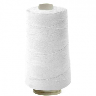 Швейные нитки (армированные) 28S/2, нам. 2 500 м, цвет белый - купить в Омске. Цена: 148.95 руб.