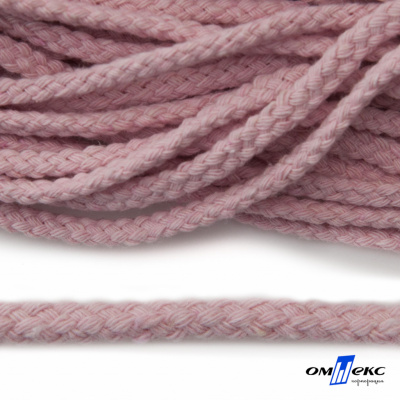 Шнур плетеный d-6 мм круглый, 70% хлопок 30% полиэстер, уп.90+/-1 м, цв.1087-розовый - купить в Омске. Цена: 588 руб.