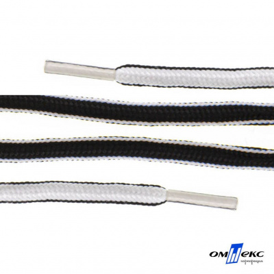 Шнурки #4-27, круглые 130 см, двухцветные (черно/белый) - купить в Омске. Цена: 47.04 руб.