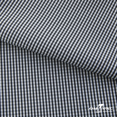 Ткань сорочечная Клетка Виши, 115 г/м2, 58% пэ,42% хл, шир.150 см, цв.6-черный, (арт.111) - купить в Омске. Цена 306.69 руб.