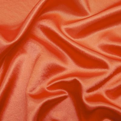 Поли креп-сатин 18-1445, 120 гр/м2, шир.150см, цвет оранжевый - купить в Омске. Цена 155.57 руб.
