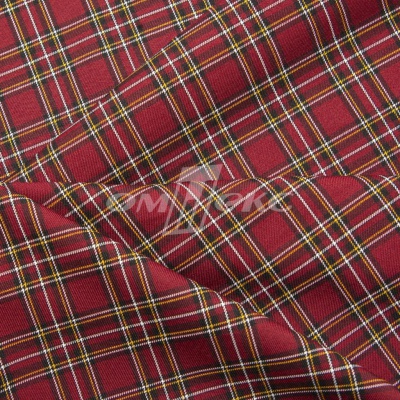 Ткань костюмная клетка 24379 2012, 230 гр/м2, шир.150см, цвет бордовый/бел/жел - купить в Омске. Цена 539.74 руб.