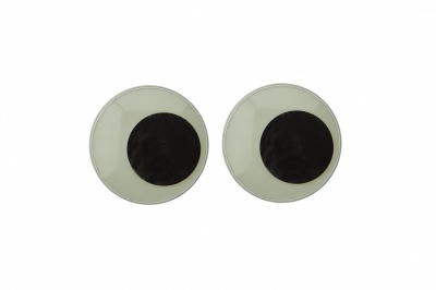 Глазки для игрушек, круглые, с бегающими зрачками, 24 мм/упак.50+/-2 шт, цв. -черно-белые - купить в Омске. Цена: 60.32 руб.