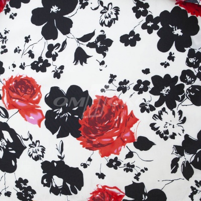 Плательная ткань "Фламенко" 22.1, 80 гр/м2, шир.150 см, принт растительный - купить в Омске. Цена 239.03 руб.