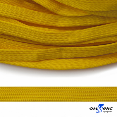 Шнур плетеный (плоский) d-12 мм, (уп.90+/-1м), 100% полиэстер, цв.269 - жёлтый - купить в Омске. Цена: 8.62 руб.