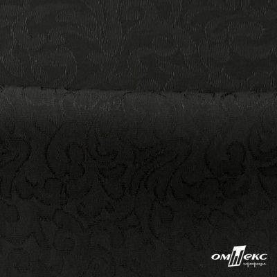 Ткань жаккард королевский, 100% полиэстр 180 г/м 2, шир.150 см, цв-черный - купить в Омске. Цена 293.39 руб.