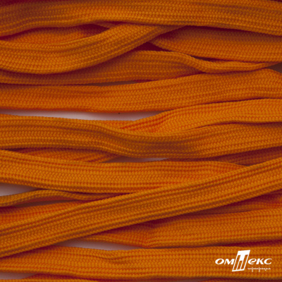 Шнур плетеный (плоский) d-12 мм, (уп.90+/-1м), 100% полиэстер, цв.267 - оранжевый - купить в Омске. Цена: 8.62 руб.