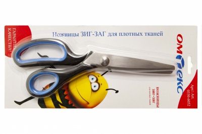 Ножницы арт.0330-6052 "ЗИГ-ЗАГ" 5 мм, для плотных тканей , 9"/ 229 мм - купить в Омске. Цена: 733.08 руб.
