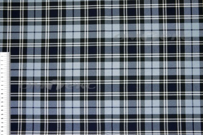 Ткань костюмная клетка Т7274 2004, 220 гр/м2, шир.150см, цвет т.синий/гол/бел - купить в Омске. Цена 