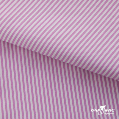 Ткань сорочечная Полоска Кенди, 115 г/м2, 58% пэ,42% хл, шир.150 см, цв.1-розовый, (арт.110) - купить в Омске. Цена 306.69 руб.