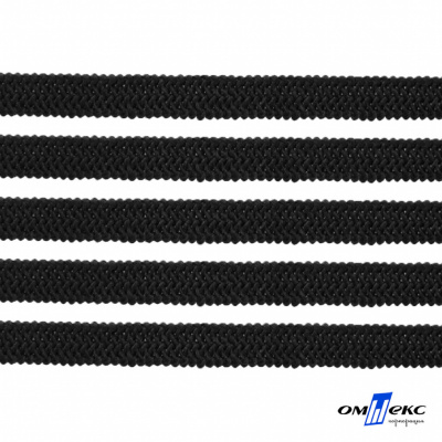 Лента эластичная вязанная (резинка) 4 мм (200+/-1 м) 400 гр/м2 черная бобина "ОМТЕКС" - купить в Омске. Цена: 1.76 руб.