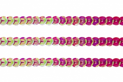 Пайетки "ОмТекс" на нитях, CREAM, 6 мм С / упак.73+/-1м, цв. 89 - розовый - купить в Омске. Цена: 468.37 руб.