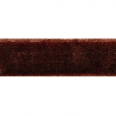 Лента бархатная нейлон, шир.12 мм, (упак. 45,7м), цв.120-шоколад - купить в Омске. Цена: 392 руб.